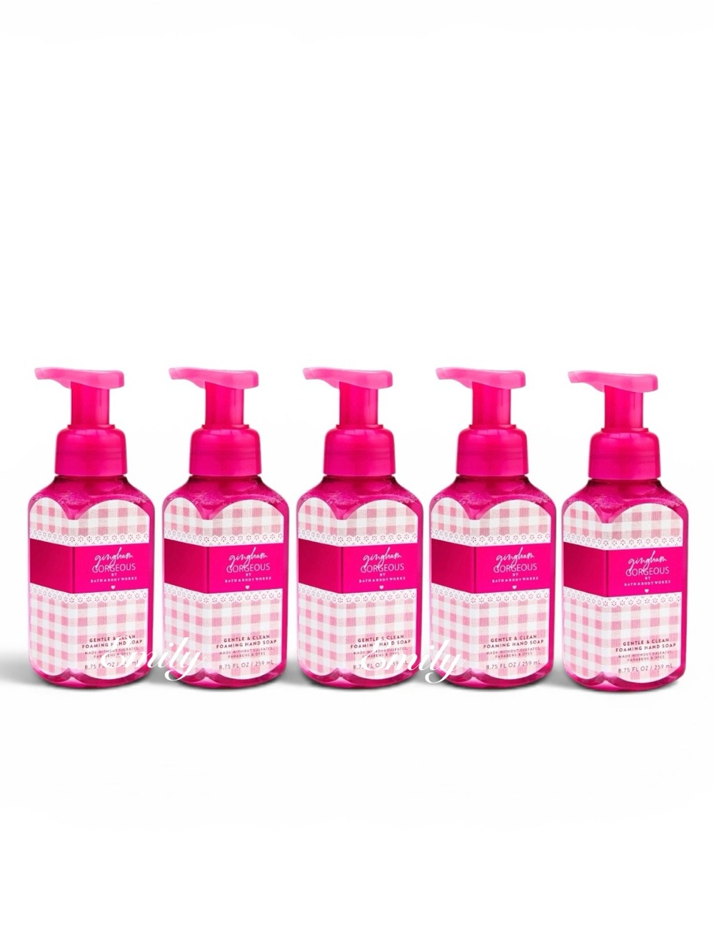 NEW! 5X Bath & Body Works GINGHAM GORGEOUS Foam Hand Soap Collection Bundle Set